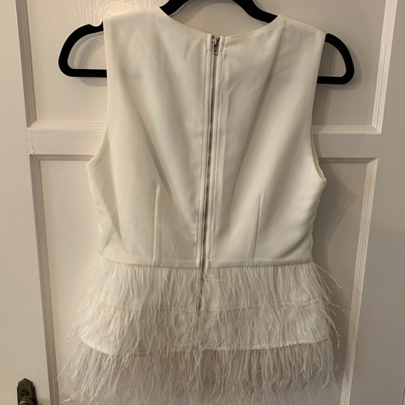 NWT Lucy Paris Bodice Cut Top with Feather Peplum - Picture 2 of 7